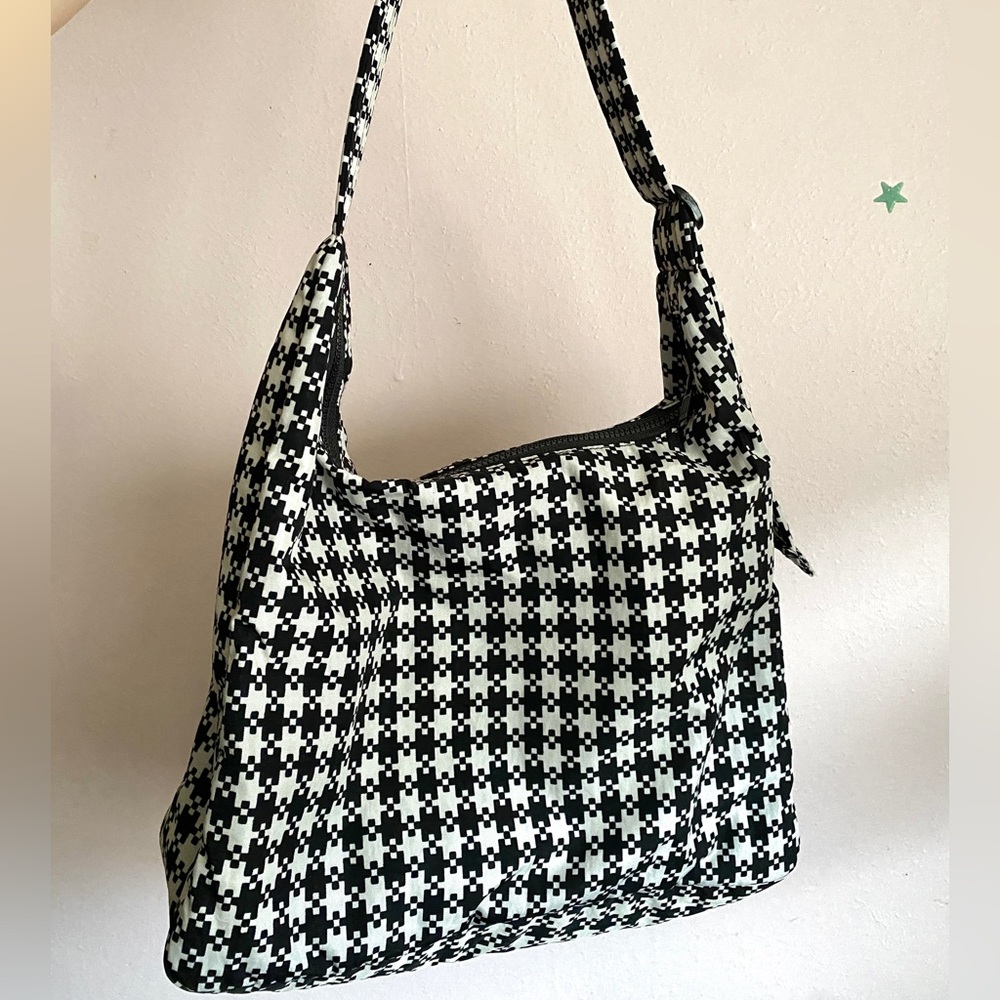 Baggu Pixel Gingham Nylon Shoulder Bag